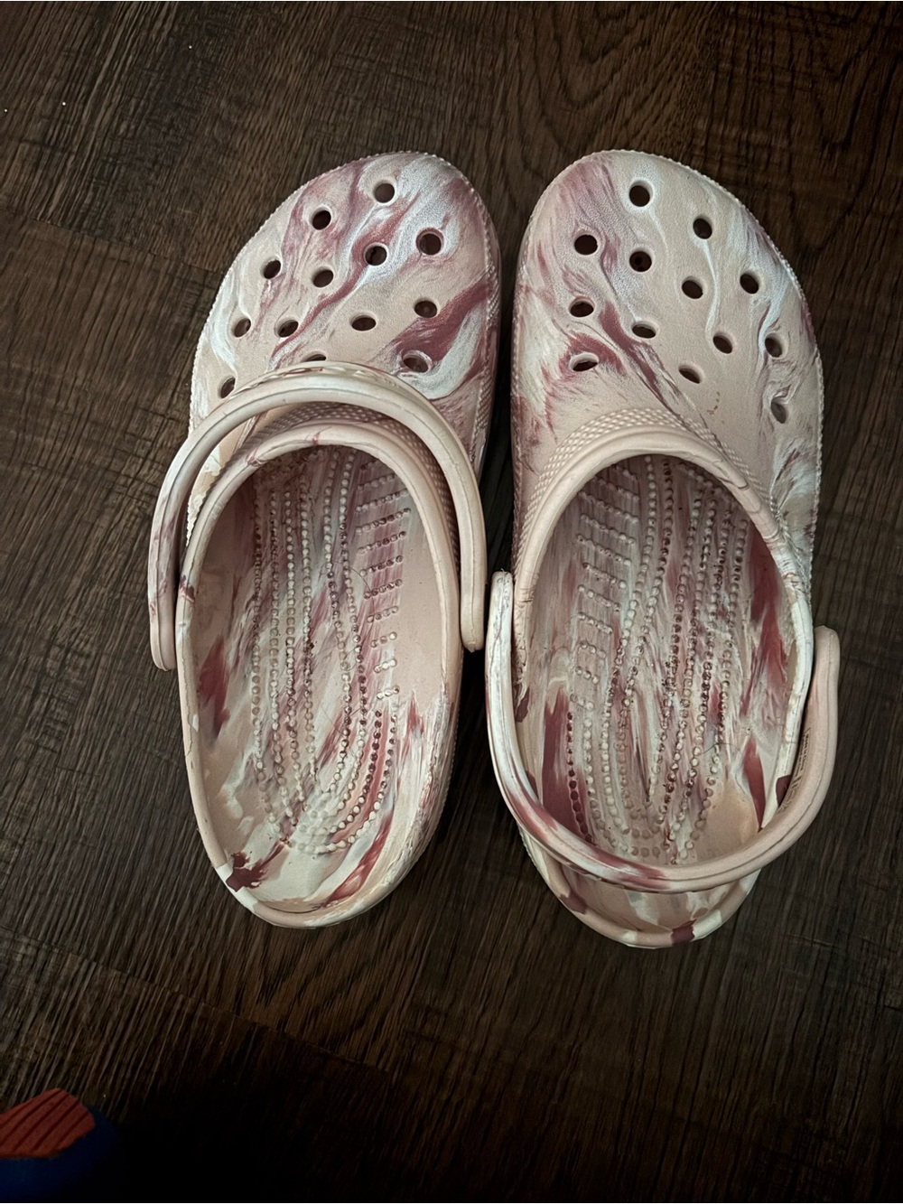 CROCS Pink and White Marbled Clog